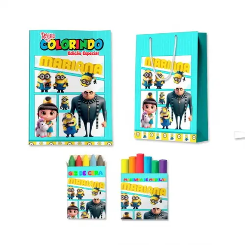 Kit Colorir com Massinha e Sacola Malvado Favorito Minions