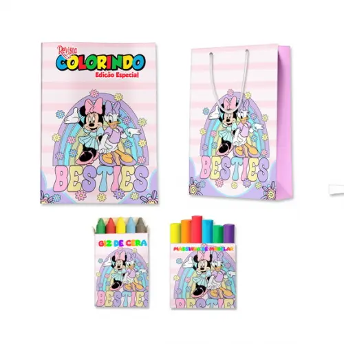 Kit Colorir com Massinha e Sacola Minnie e Margarida