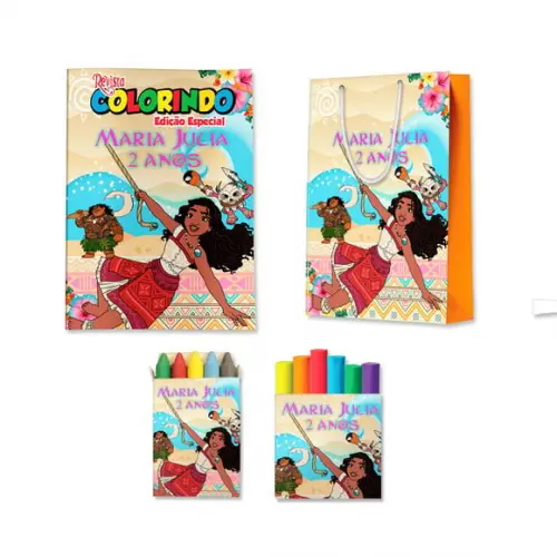 Kit Colorir com Massinha e Sacola Moana 2