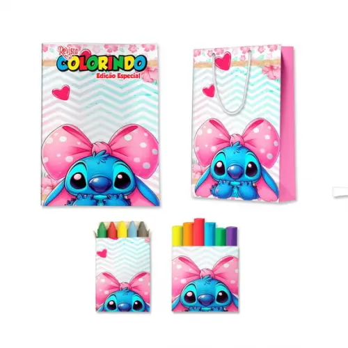 Kit Colorir com Massinha e Sacola Stitch
