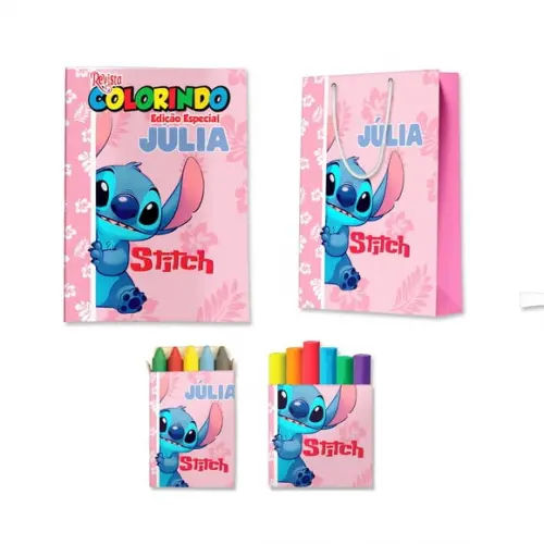 Kit Colorir com Massinha e Sacola Stitch