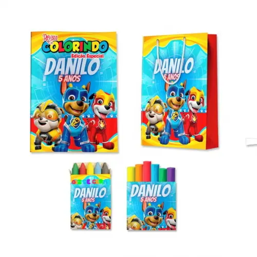 Kit Colorir com Massinha e Sacola Super Filhotes