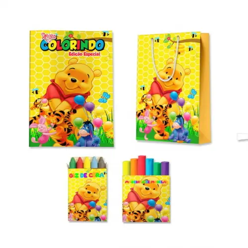 Kit Colorir com Massinha e Sacola Ursinho Pooh