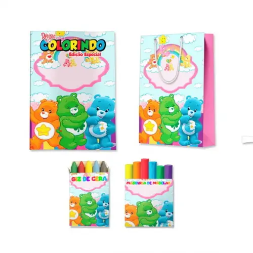Kit Colorir com Massinha e Sacola Ursinhos Carinhosos