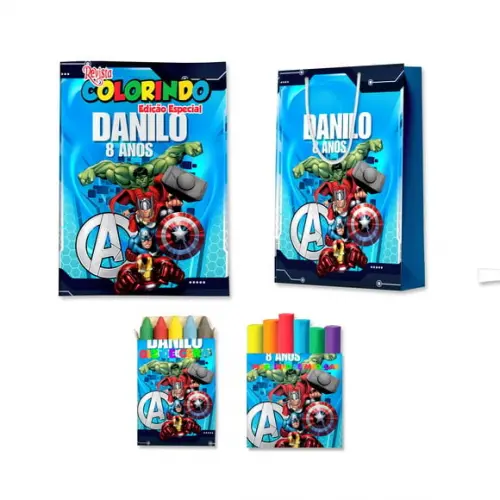 Kit Colorir com Massinha e Sacola Vingadores