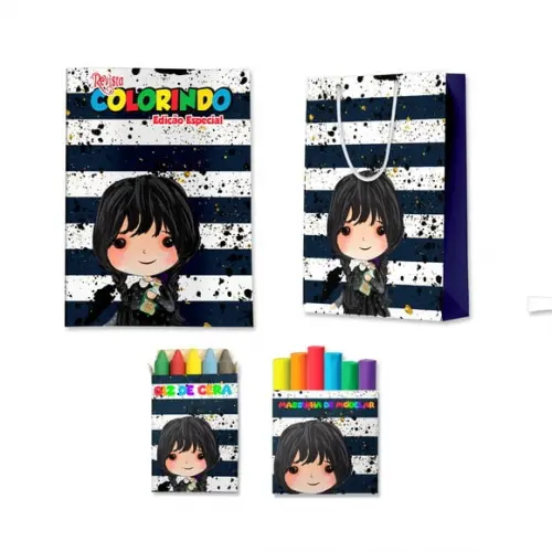 Kit Colorir com Massinha e Sacola Wandinha