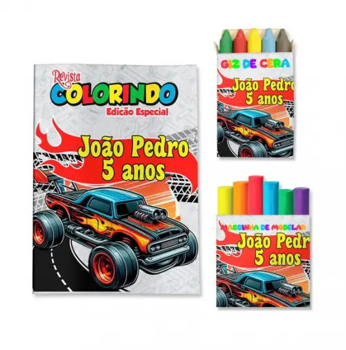 Kit Colorir com Massinha Hot Wheels