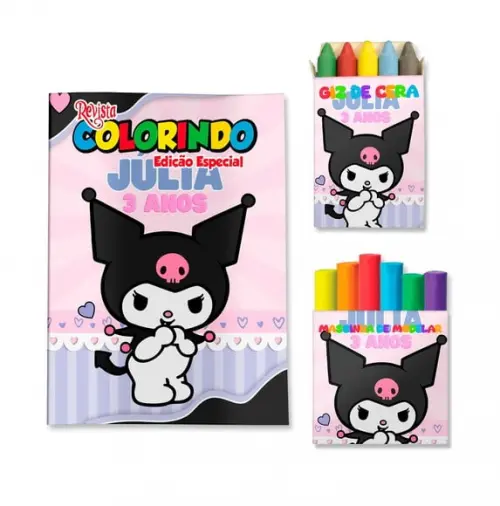 Kit Colorir com Massinha Kuromi Preto