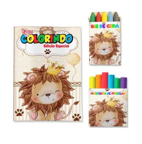 Kit Colorir com Massinha Leãozinho