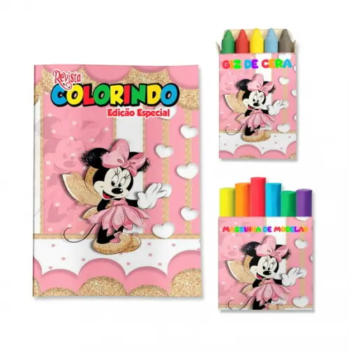 Kit Colorir com Massinha Minnie Fadinha