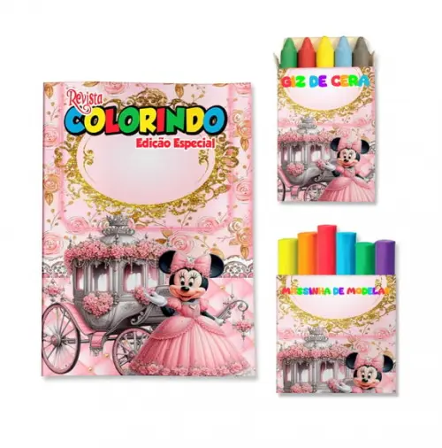 Kit Colorir com Massinha Minnie Realeza