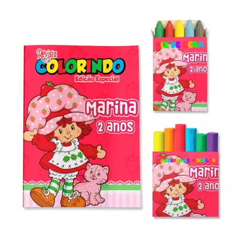 Kit Colorir com Massinha Moranguinho Antiga Anos 80