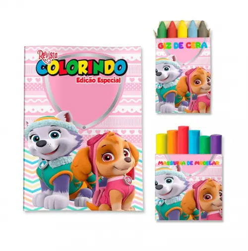 Kit Colorir com Massinha Patrulha Canina Rosa