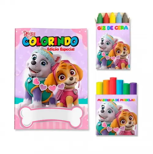 Kit Colorir com Massinha Patrulha Canina Rosa