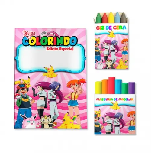 Kit Colorir com Massinha Pokémon Rosa