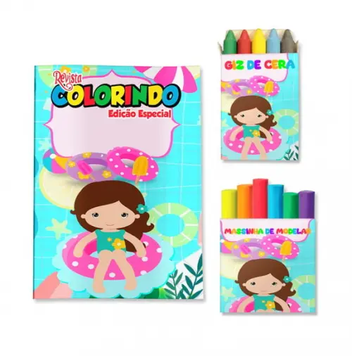 Kit Colorir com Massinha Pool Party Menina