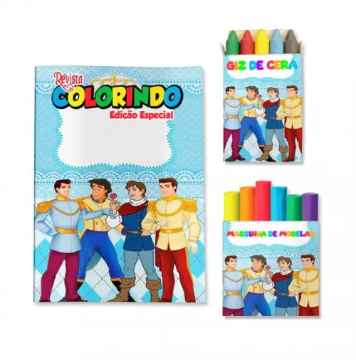 Kit Colorir com Massinha Príncipes Disney