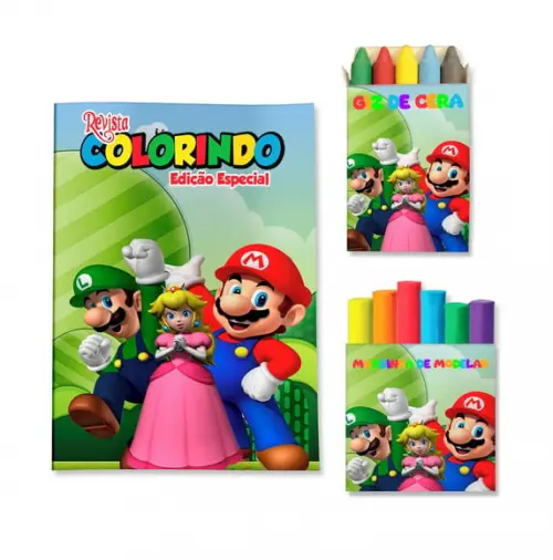 Kit Colorir com Massinha Super Mario