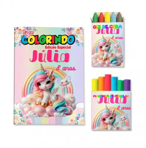 Kit Colorir com Massinha Unicórnio