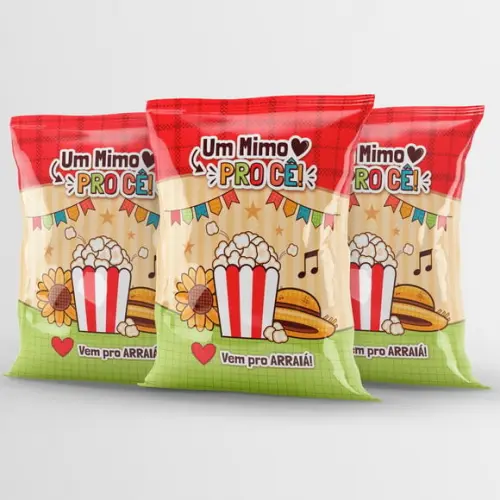 Pipoca Personalizada Festa Junina Arraiá Mimo Cliente Brinde