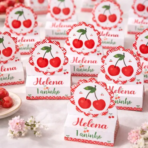 Porta Bis Duplo Cerejinha Lembrancinha Personalizada