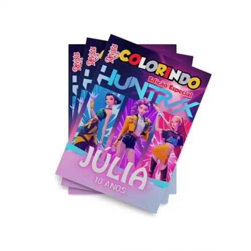 Revistinha de Colorir Guerreiras do Kpop Personalizada 14x10