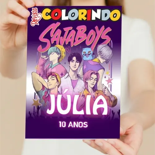 Revistinha de Colorir Saja Boys Kpop Personalizada 15x21 cm