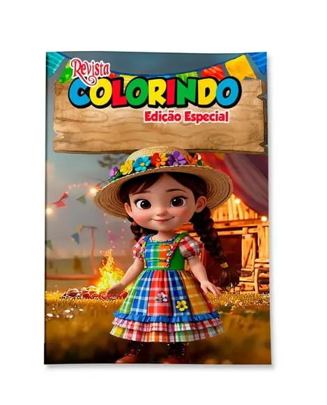 Revistinha para Colorir Arraiá Festa Junina Menina