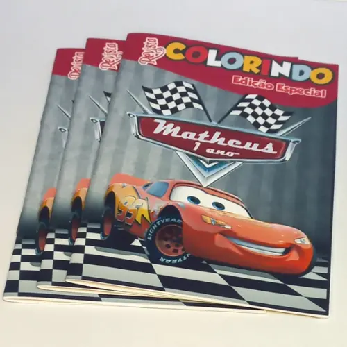 Revistinha para Colorir Carros Relâmpago Mcqueen 14x10