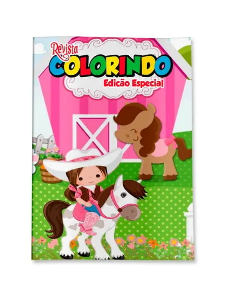Revistinha para Colorir Fazendinha Menina 14x10 cm