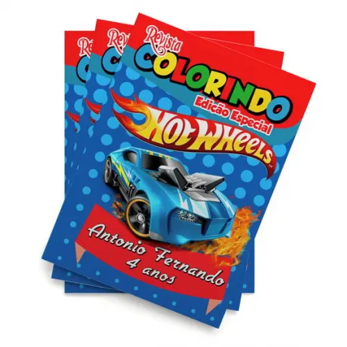Revistinha para Colorir Hot Wheels 14x10