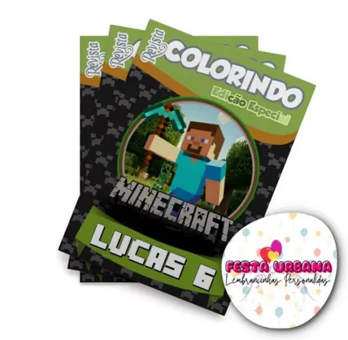 Revistinha para Colorir Minecraft 14x10