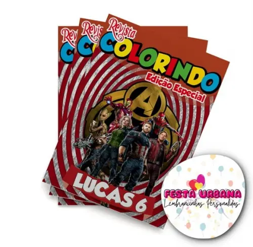 Revistinha para Colorir os Vingadores The Avengers 14x10