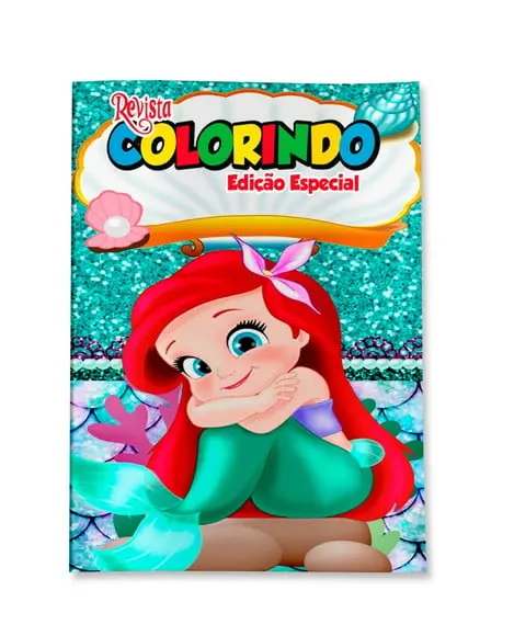 Revistinha para Colorir Pequena Sereia Ariel Cute Baby 14x10