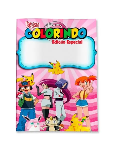 Revistinha para Colorir Pokémon Rosa 14x10