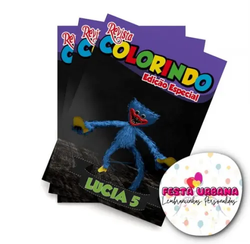 Revistinha para Colorir Rainbow Friends Huggy Wuggy 14x10