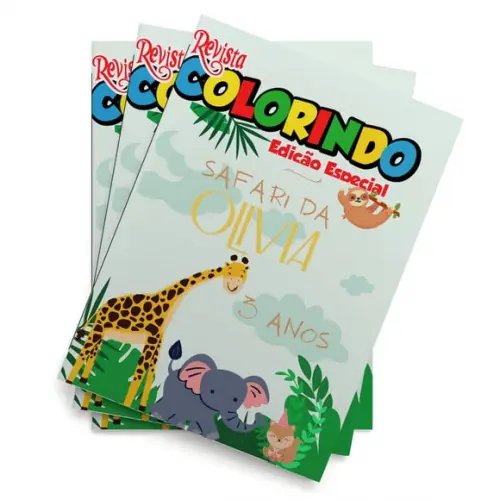 Revistinha para Colorir Safari 14x10
