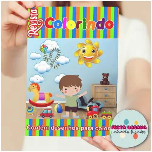 Revistinhas Para Colorir Brinquedos Menino Tam G 15x21 Cm