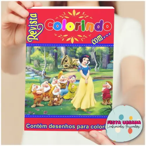 Revistinhas Para Colorir Branca De Neve Tam G 15x21 Cm