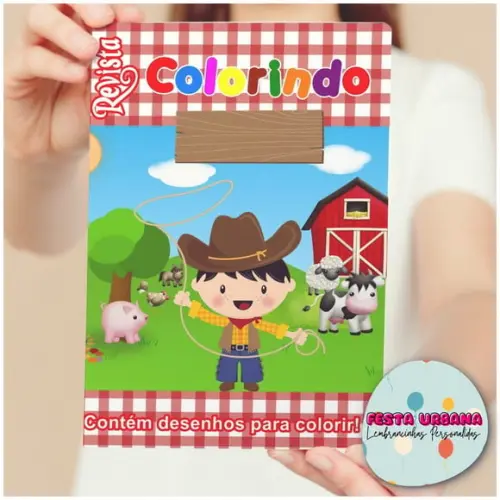 Revistinhas Para Colorir Fazendinha Menino Tam G 15x21 Cm