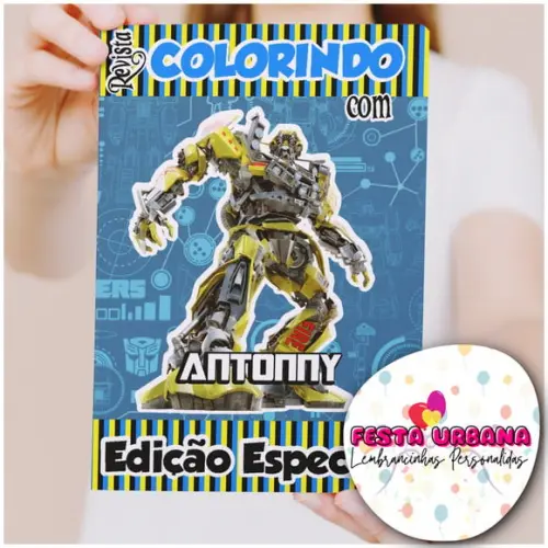 Revistinhas para Colorir Transformers Tam G 15x21 cm