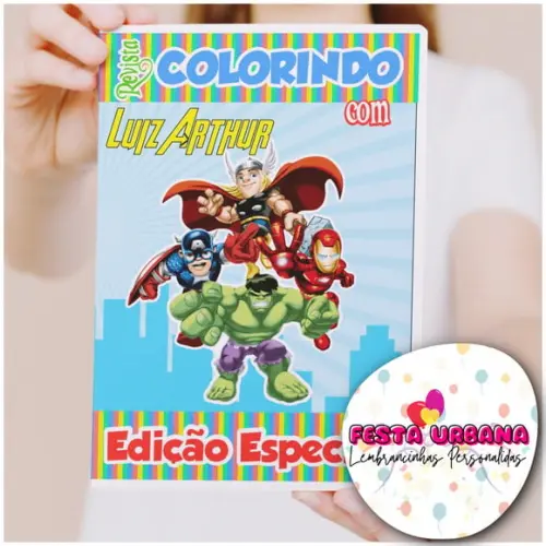 Revistinhas Para Colorir Vingadores Cute Baby Tam G 15x21 Cm