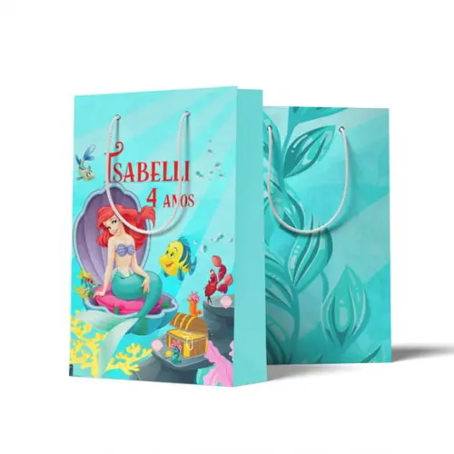 Sacolinha Personalizada a Pequena Sereia Ariel