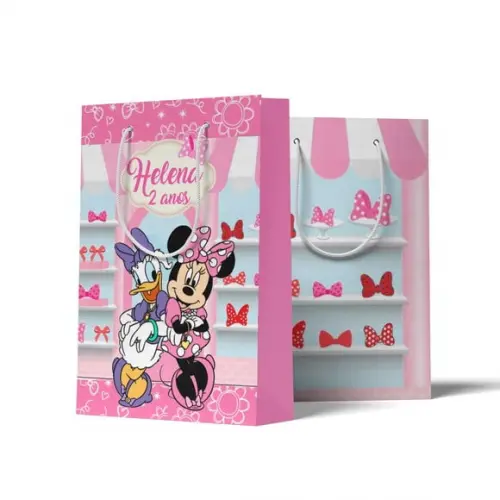 Sacolinha Personalizada Loja de Laços Minnie e Margarida