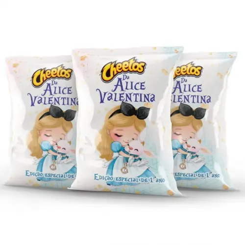 Salgadinho Cheetos Personalizado Alice no País das Maravilha