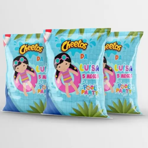 Salgadinho Cheetos Personalizado Pool Party Menina