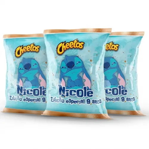 Salgadinho Cheetos Personalizado Stich Fandangos