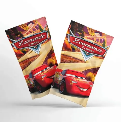 Saquinho Metalizado Carros | Zip Lock G 12 x 20 cm