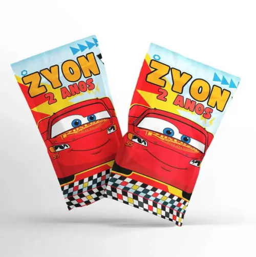 Saquinho Metalizado Carros | Zip Lock G 12 x 20 cm