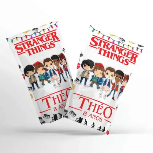 Saquinho Metalizado Stranger Things Cute | G 12 x 20 cm
